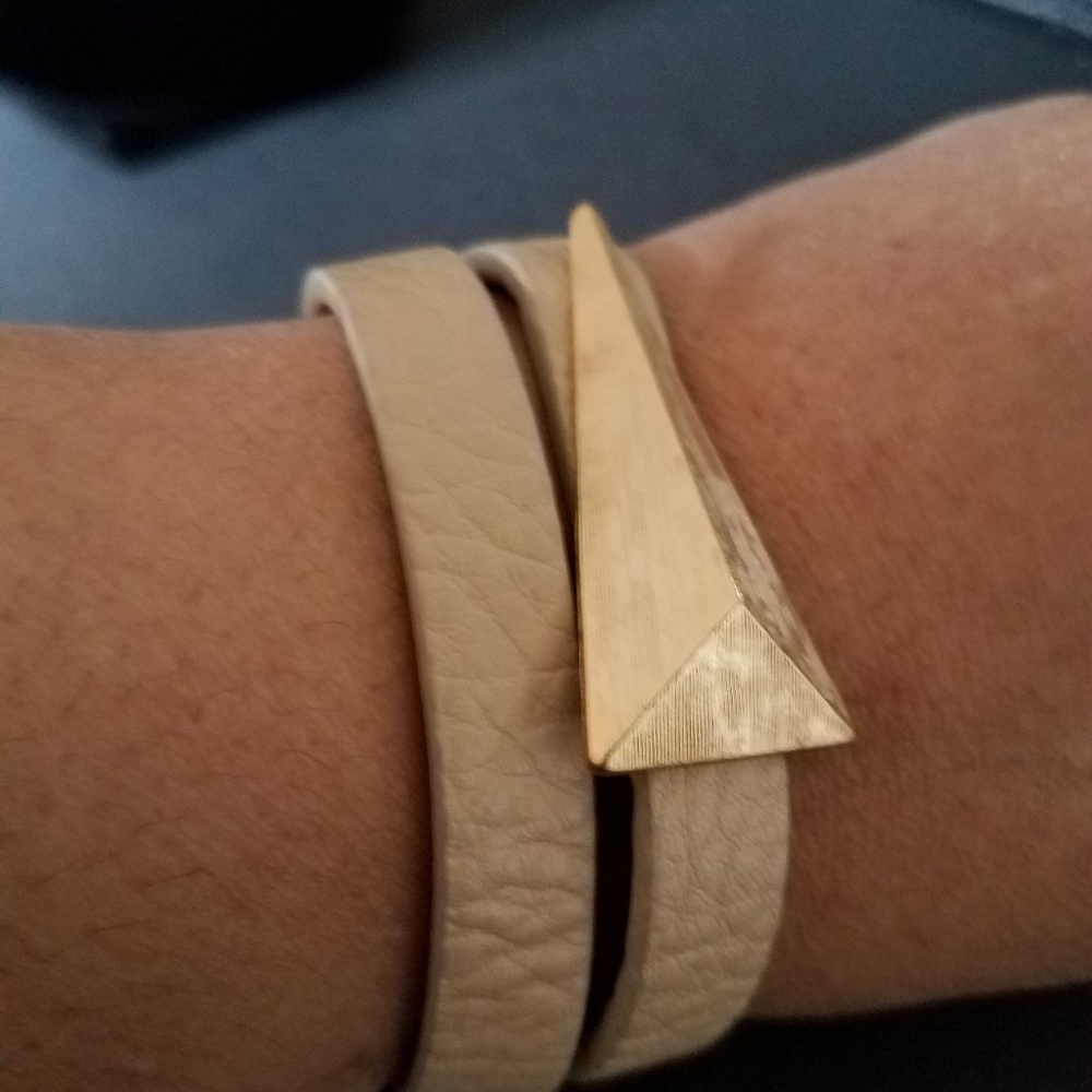 LuLu Avenue Tan Leather Wrap Bracelet